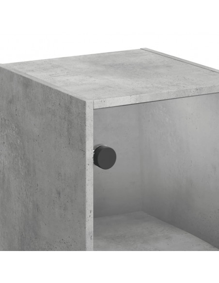 Mobile a Muro con Ante in Vetro Grigio Cemento 35x37x68,5 cm