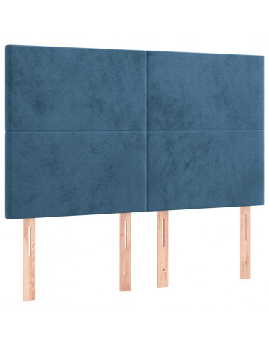 Giroletto con Testiera Blu Scuro 140x190 cm in Velluto