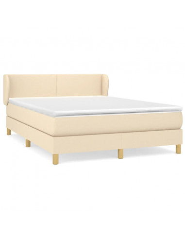 Giroletto a Molle con Materasso Crema 140x200 cm in Tessuto