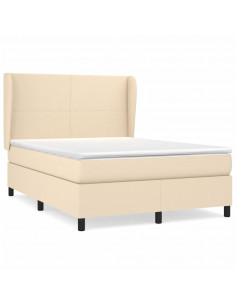 Giroletto a Molle con Materasso Crema 140x200 cm in Tessuto 2