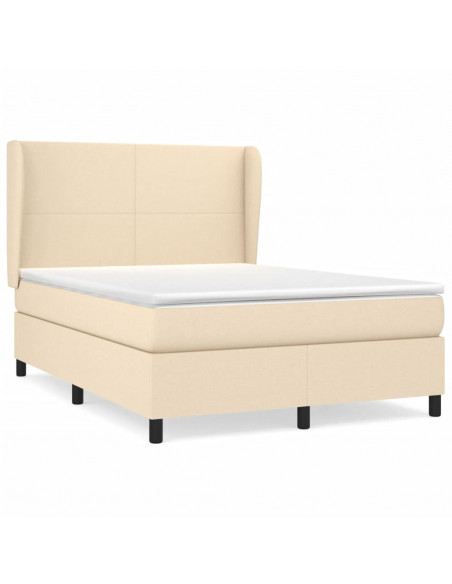 Giroletto a Molle con Materasso Crema 140x200 cm in Tessuto
