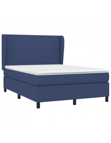 Giroletto a Molle con Materasso Blu 140x200 cm in Tessuto