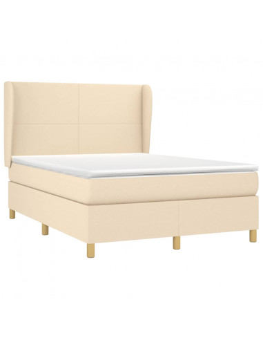 Giroletto a Molle con Materasso Crema 140x200 cm in Tessuto