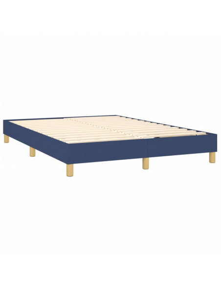 Letto a Molle con Materasso e LED Blu 140x200 cm in Tessuto