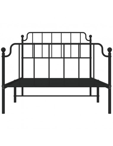 Giroletto con Testiera e Pediera Metallo Nero 107x203 cm