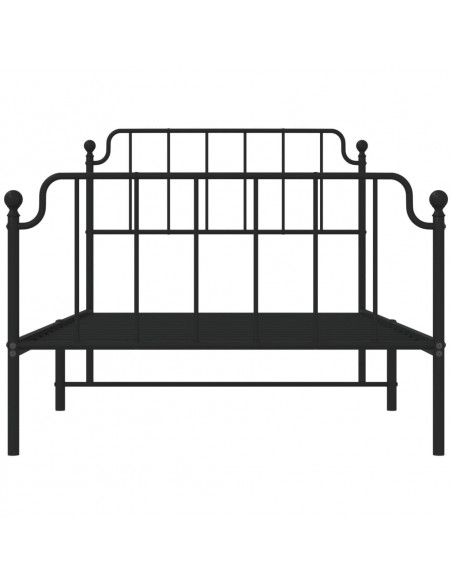Giroletto con Testiera e Pediera Metallo Nero 107x203 cm