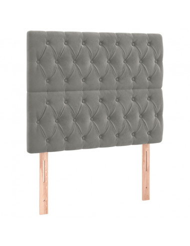 Giroletto con Testiera Grigio Chiaro 100x200 cm in Velluto