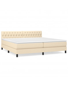 Giroletto a Molle con Materasso Crema 200x200 cm in Tessuto 2