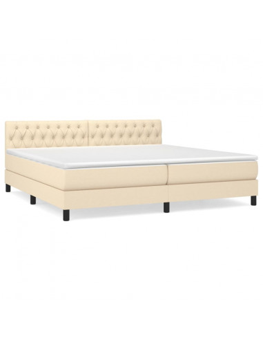 Giroletto a Molle con Materasso Crema 200x200 cm in Tessuto