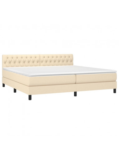 Giroletto a Molle con Materasso Crema 200x200 cm in Tessuto