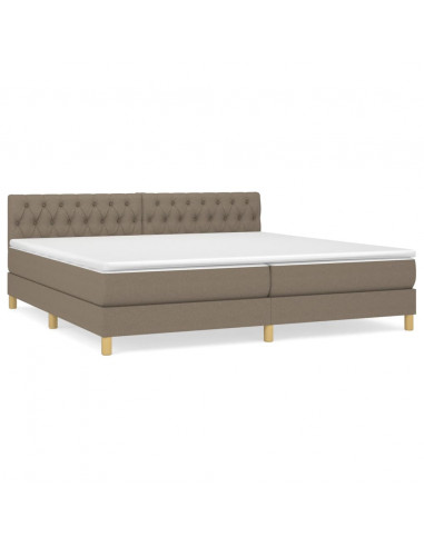 Giroletto a Molle con Materasso Tortora 200x200 cm in Tessuto