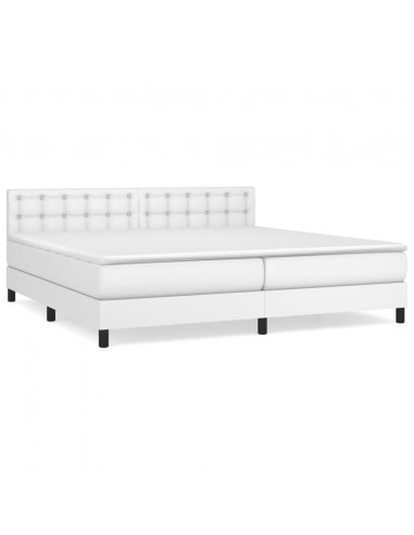 Giroletto a Molle con Materasso Bianco 200x200cm in Similpelle