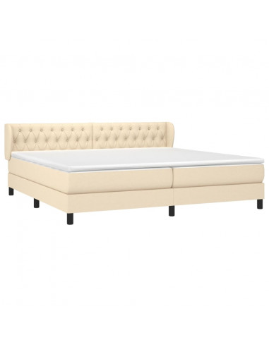 Giroletto a Molle con Materasso Crema 200x200 cm in Tessuto