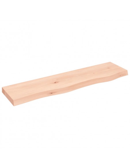 Ripiano a Parete 80x20x4 cm Legno Massello Rovere Non Trattato