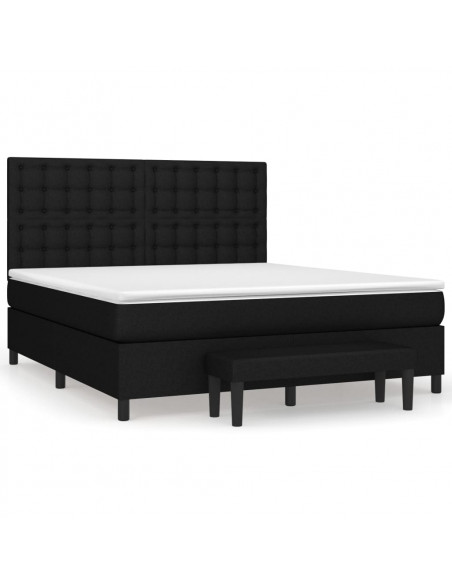 Giroletto a Molle con Materasso Nero 180x200 cm in Tessuto