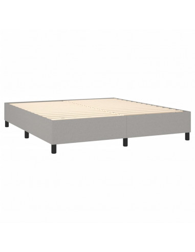Letto a Molle Materasso e LED Grigio Chiaro 160x200 cm Tessuto