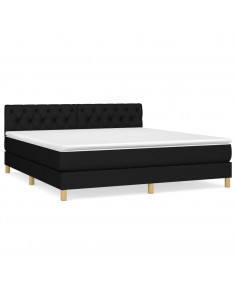 Giroletto a Molle con Materasso Nero 160x200 cm in Tessuto 2