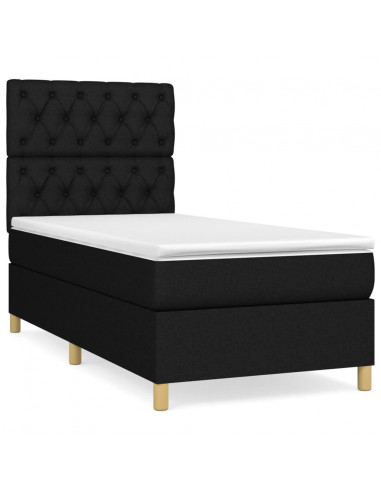 Giroletto a Molle con Materasso Nero 80x200 cm inTessuto