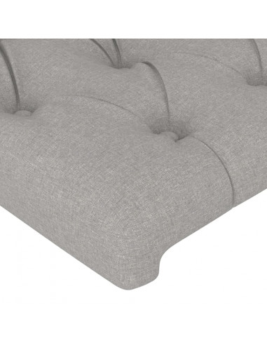 Giroletto con Testiera Grigio Chiaro 160x200 cm in Tessuto