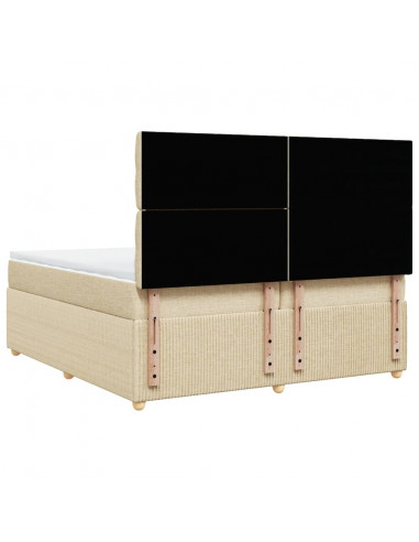 Giroletto a Molle con Materasso Crema 200x200 cm in Tessuto