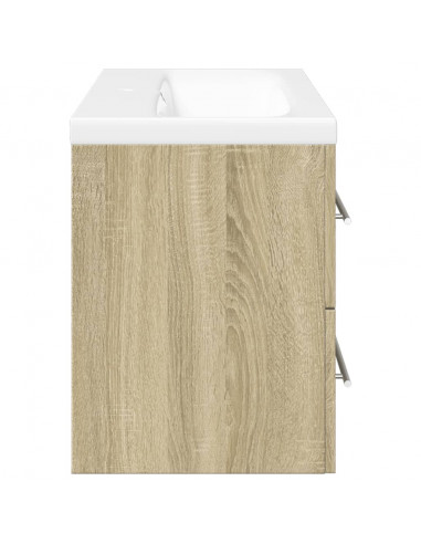 Set Mobili da Bagno 2 pz Rovere Sonoma in Legno Multistrato