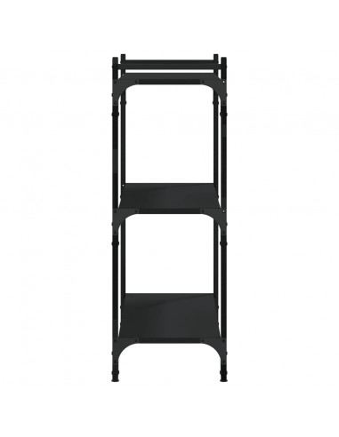 Libreria a 3 Ripiani Nera 80x30x86 cm in Legno Multistrato