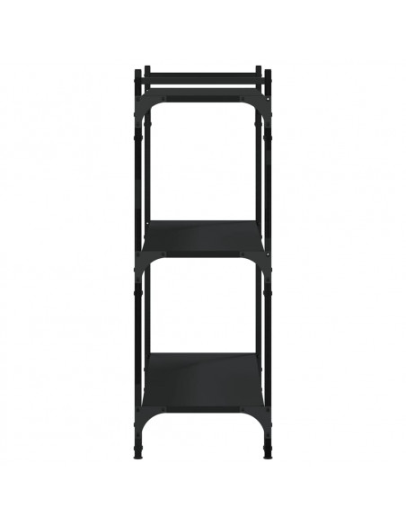 Libreria a 3 Ripiani Nera 80x30x86 cm in Legno Multistrato