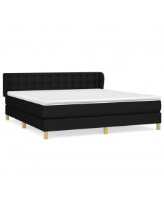 Giroletto a Molle con Materasso Nero 180x200 cm in Tessuto 2