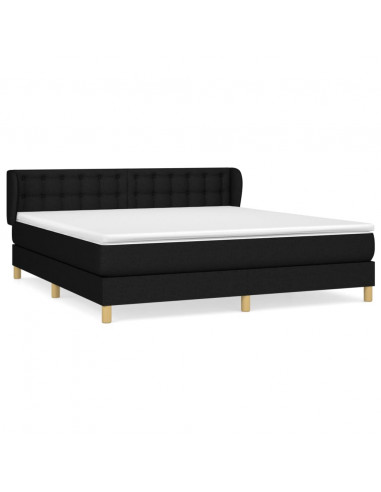 Giroletto a Molle con Materasso Nero 180x200 cm in Tessuto