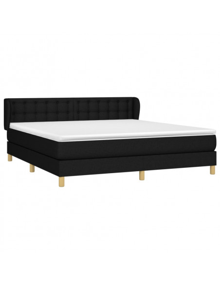 Giroletto a Molle con Materasso Nero 180x200 cm in Tessuto