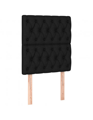 Giroletto a Molle con Materasso Nero 80x200 cm inTessuto