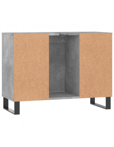 Armadietto da Bagno Grigio Cemento 80x33x60cm Legno Multistrato