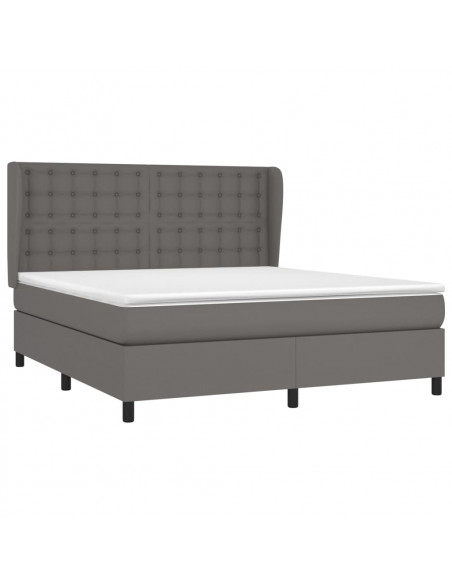Giroletto a Molle con Materasso Grgio 180x200 cm in Similpelle