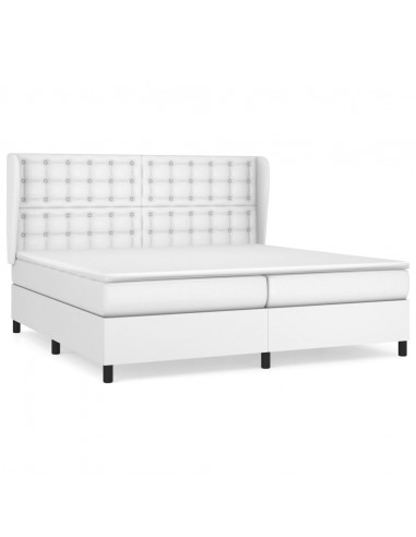 Giroletto a Molle con Materasso Bianco 200x200cm in Similpelle