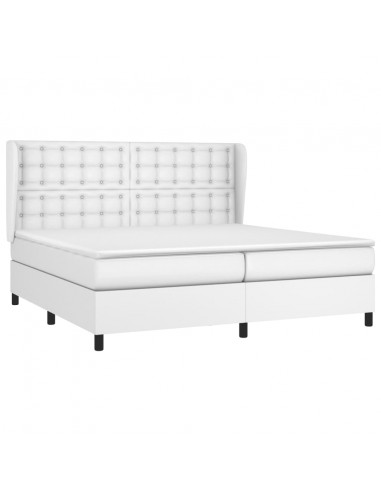 Giroletto a Molle con Materasso Bianco 200x200cm in Similpelle