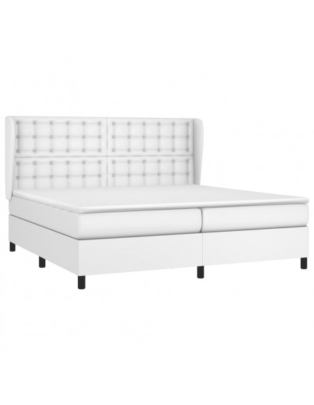 Giroletto a Molle con Materasso Bianco 200x200cm in Similpelle