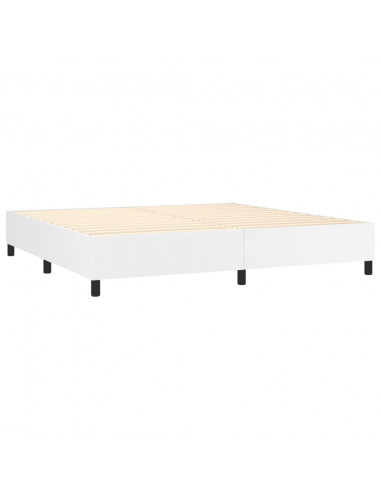 Giroletto a Molle con Materasso Bianco 200x200cm in Similpelle