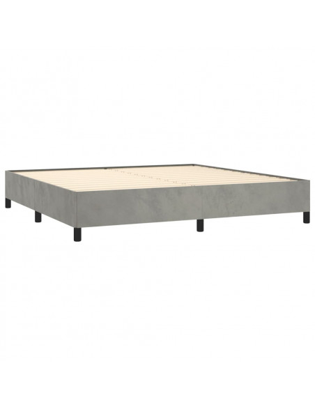 Giroletto a Molle con Materasso Grigio Chiaro 200x200cm Velluto
