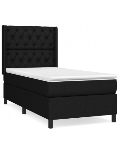 Giroletto a Molle con Materasso Nero 80x200 cm inTessuto