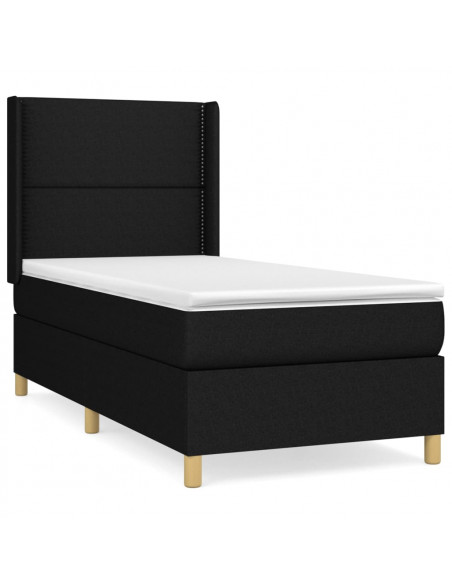 Giroletto a Molle con Materasso Nero 90x200 cm in Tessuto