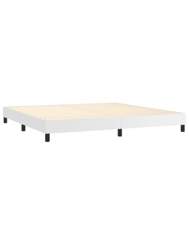 Giroletto Molle con Materasso e LED Bianco 200x200cm Similpelle