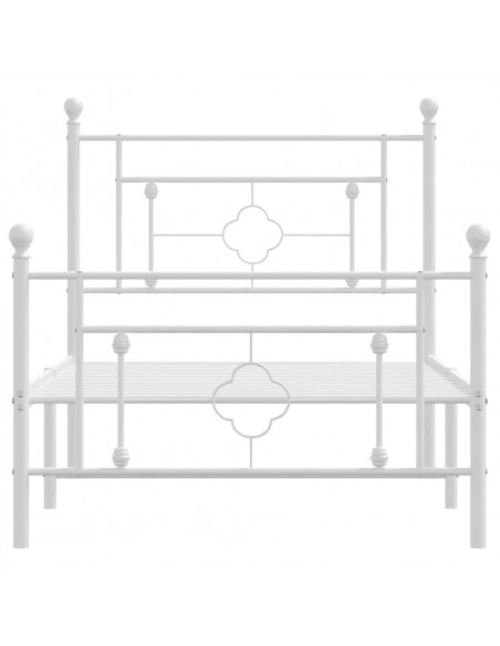 Giroletto con Testiera e Pediera Metallo Bianco 90x190 cm