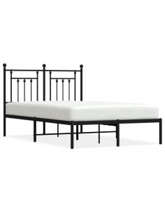 Giroletto con Testiera in Metallo Nero 120x200 cm 2