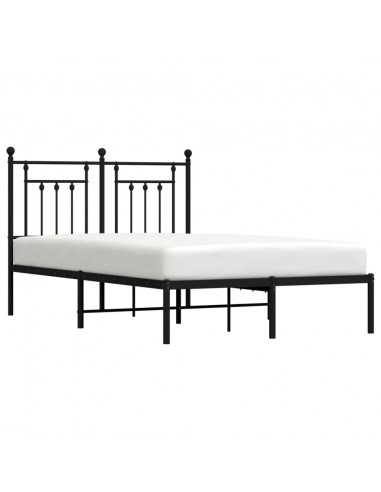 Giroletto con Testiera in Metallo Nero 120x200 cm