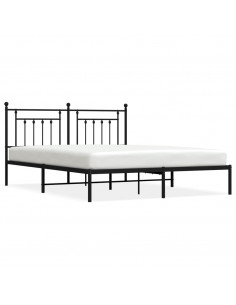 Giroletto con Testiera in Metallo Nero 160x200 cm 2