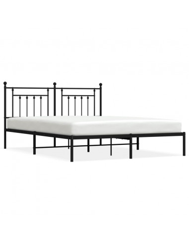 Giroletto con Testiera in Metallo Nero 160x200 cm