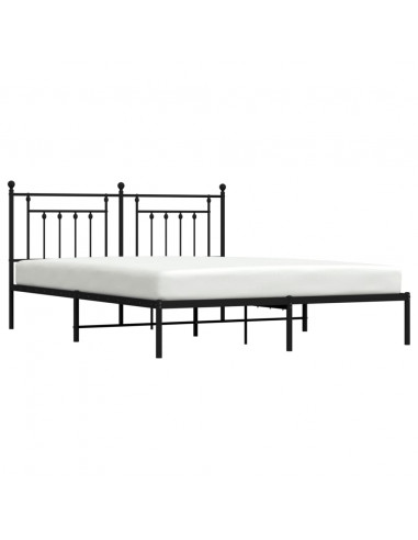 Giroletto con Testiera in Metallo Nero 160x200 cm