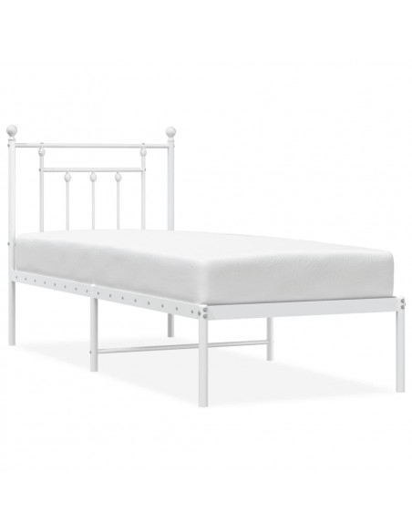 Giroletto con Testiera Metallo Bianco 75x190 cm