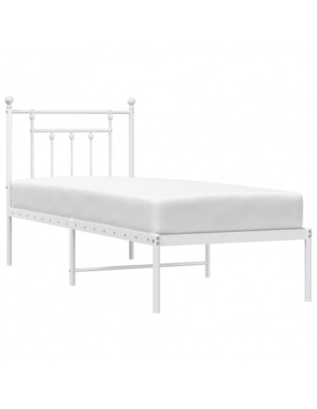 Giroletto con Testiera Metallo Bianco 75x190 cm