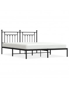 Giroletto con Testiera in Metallo Nero 183x213 cm 2